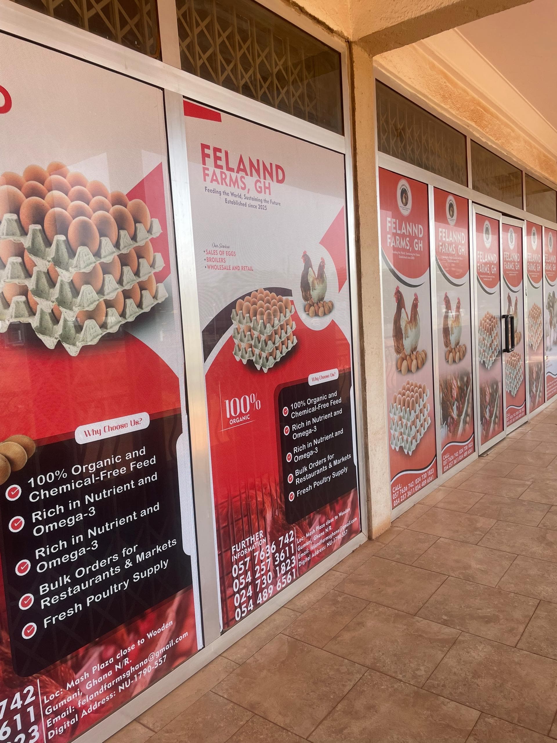 Felannd Farms branded storefront with product information